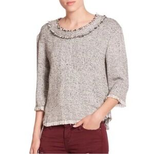 IRO Bardy Tweed Boucle Knited Pullover Sweatshirt Top